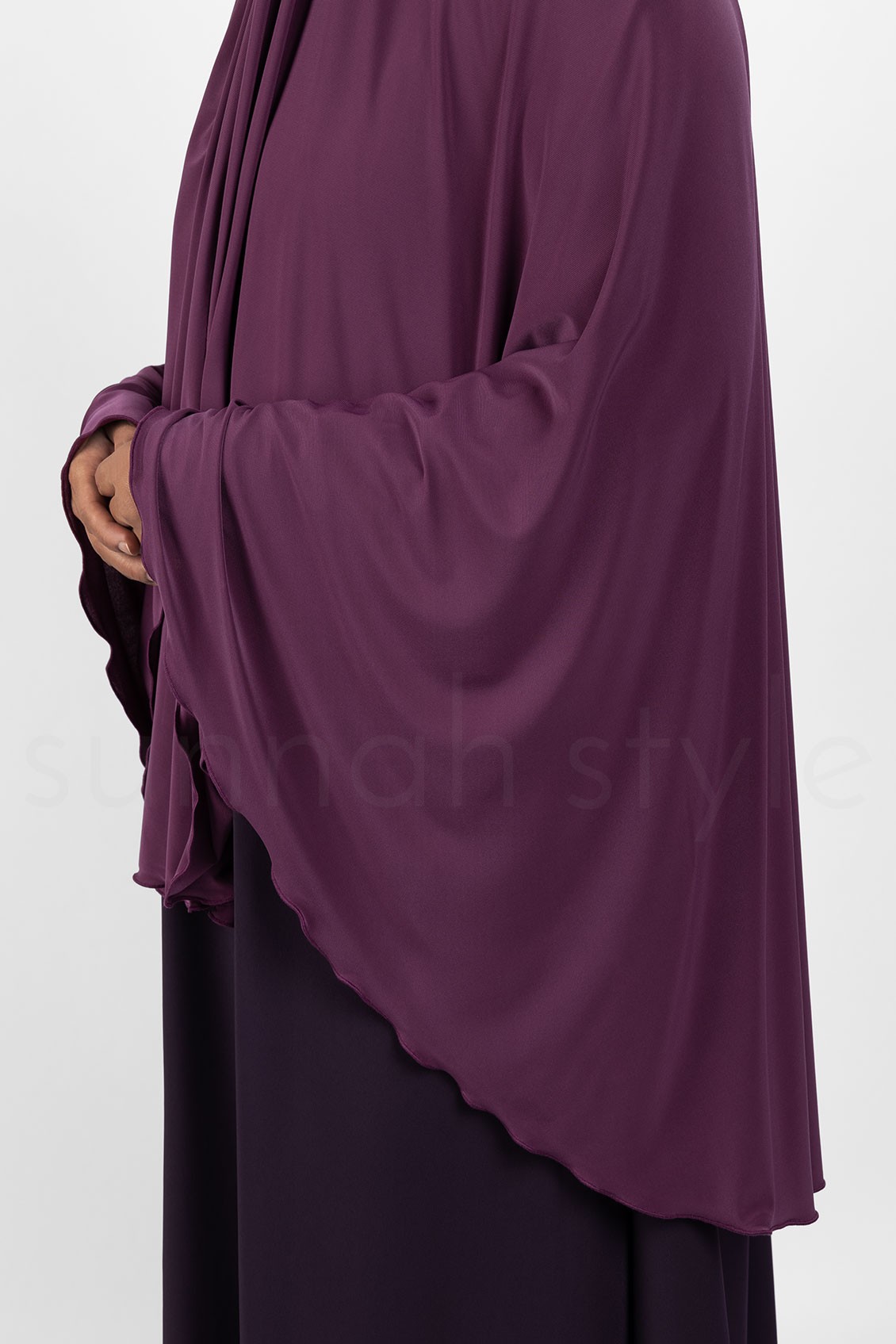 Sunnah Style Jersey Khimar Thigh Length Mulberry